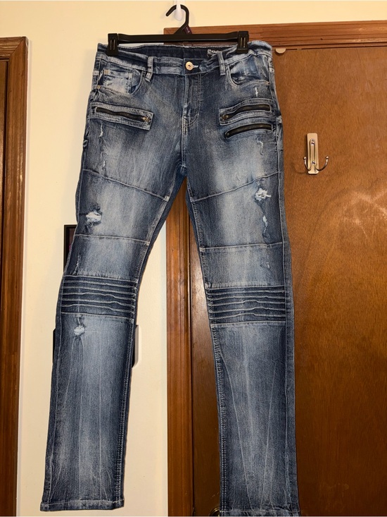 South Pole Other - South Pole Men's Blue Distressed Moto Skinny Jeans